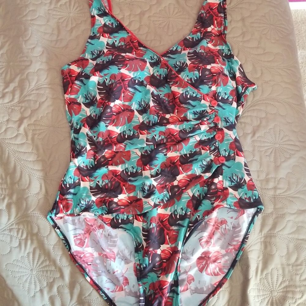 One piece retro reproduction swimsuit L